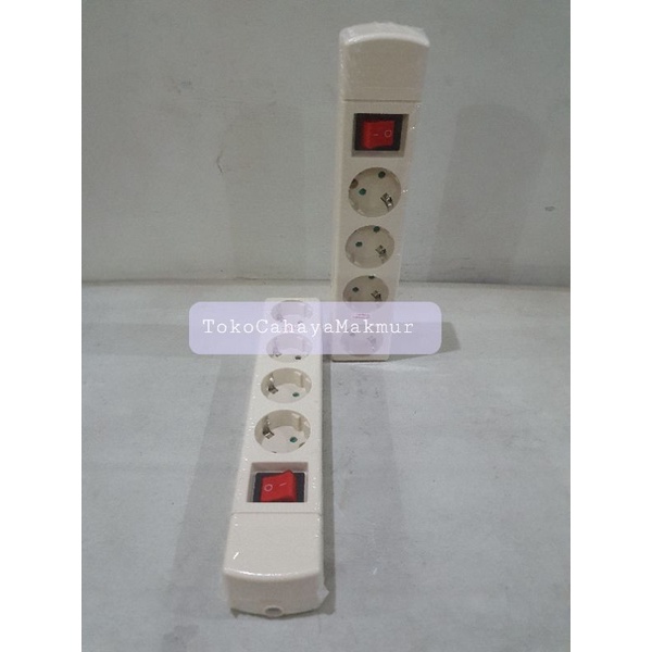 UTICON Stop Kontak Arde 4 Lubang + Saklar Lampu ST-1482NC / 4-Soket