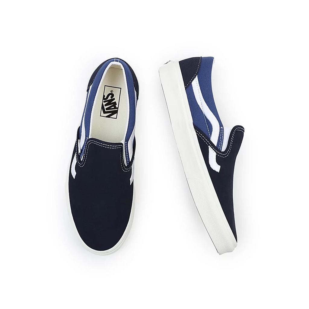 SEPATU VANS OFF THE WALL | SLIP ON SIDESTRIPE NAVY