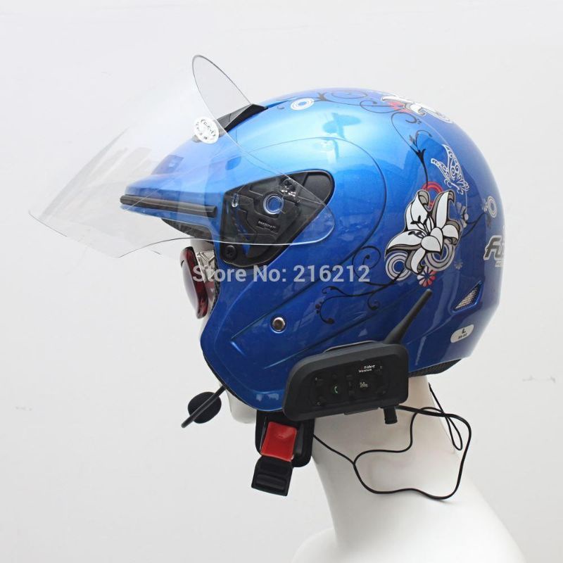 Motorcycle Helmet Bluetooth Interphone Headset 1200 Meter - V6-1200