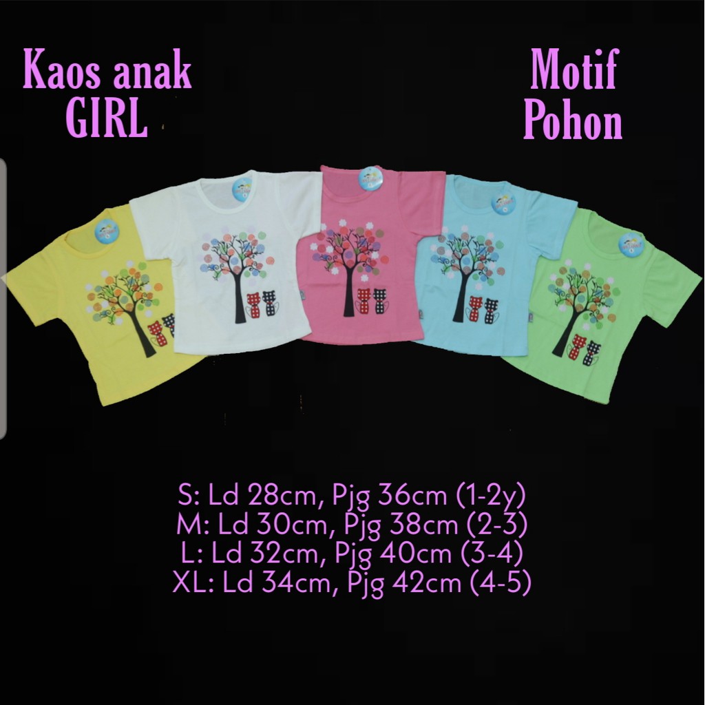 bisa COD / Asgard777 / KAOS ANAK GIRL MOTIF POHON / TERLARIS