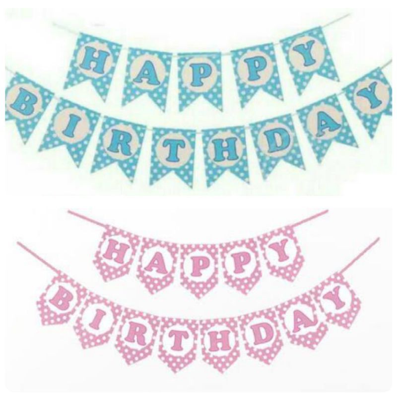 banner bunting flags party flag happy birthday decoration dekorasi tulisan ulang tahun