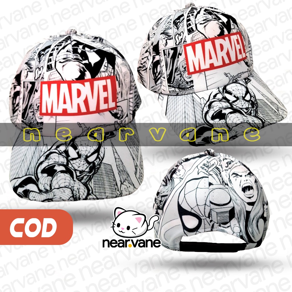 Topi Anak Karakter Motif Komik Marvel Full Print Sublim Keren Lucu Laki Laki Perempuan Murah Original Cowok Cewek Usia Umur 2 3 4 5 6 7 8 Tahun