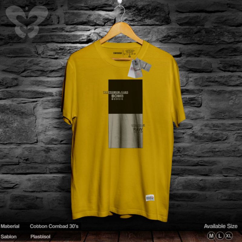 BAJU KAOS DISTRO PRIA LENGAN PENDEK WARNA KUNING TERBARU GAUL