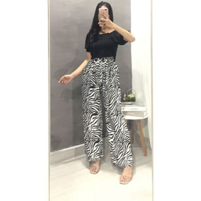 KULOT  HIGHWAIST MOTIF ZEBRA SIZE JUMBO 40&gt;90 KG//KULOT RAYON MOTIF ZEBRA