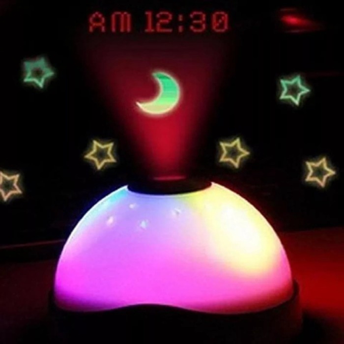 Jam Lampu Tidur Proyektor Alarm Digital Clock Changing Light Room