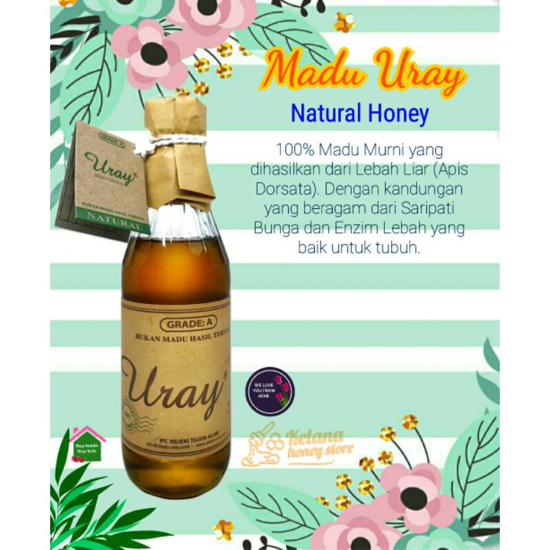 Madu Uray Natural Raw Honey 450 Gr 330 Ml Indonesia