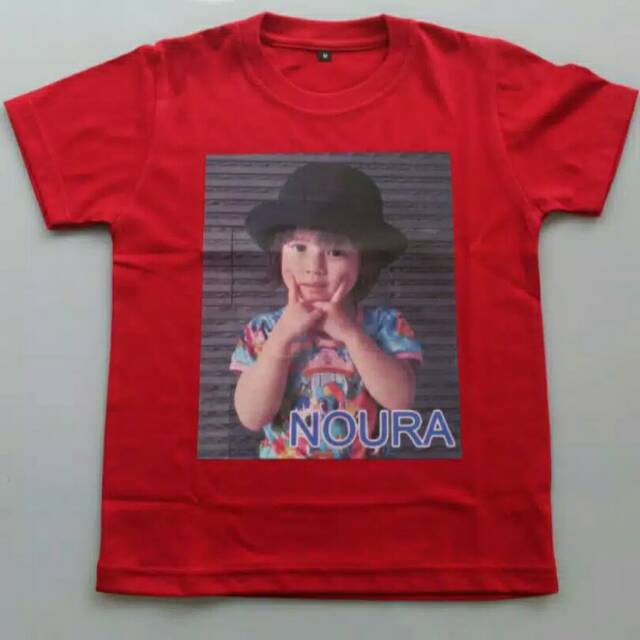 Baju kaos custom cetak nama + sablon foto anak