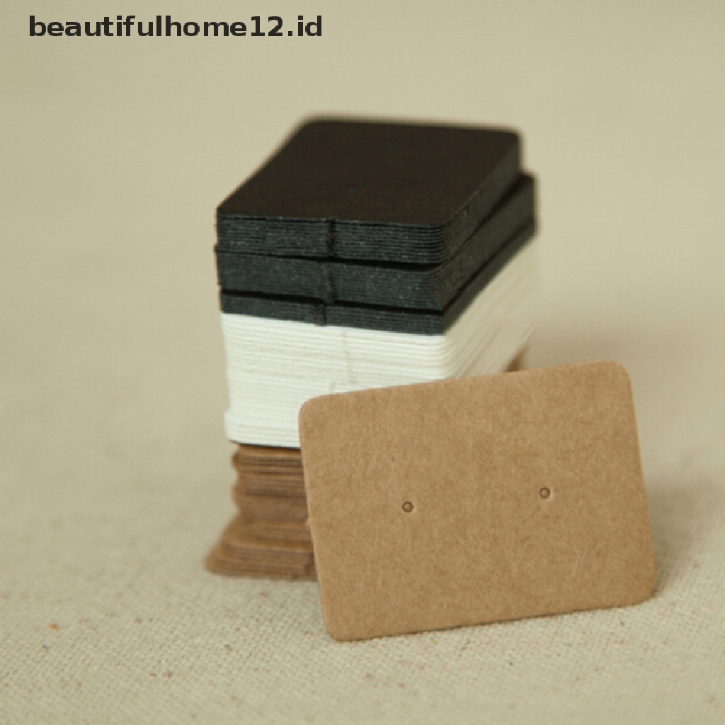 【beautifulhome12.id】 50PCS Pro Display Type Earring Ear Studs Holder Hang Hanging Kraft Paper Cards .