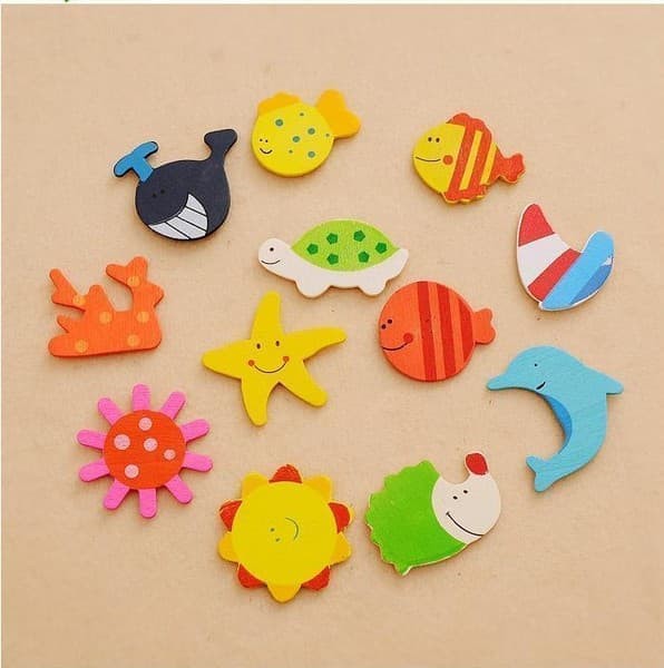 Murah Tempelan Magnet Kulkas Kayu Lucu Animal Cute Unik dapat 10pcs