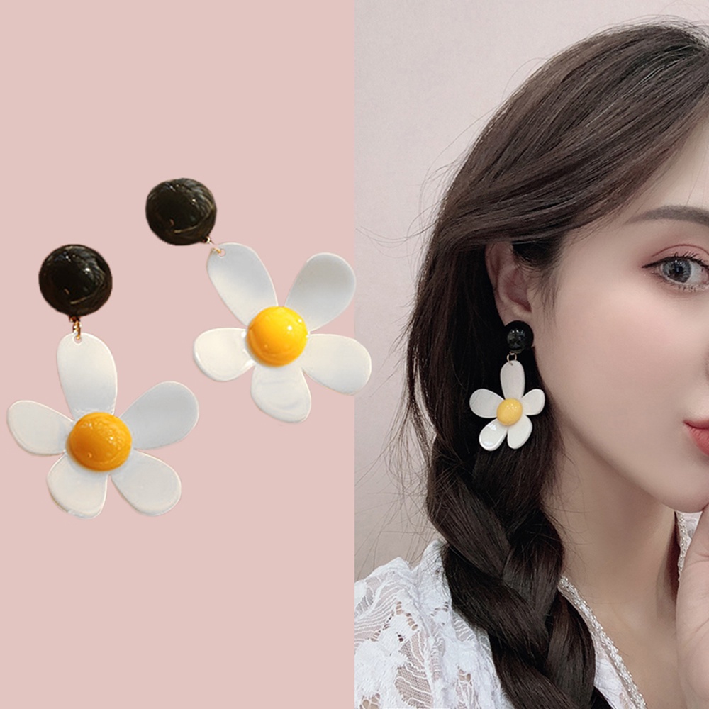 SKJK  New Dangle Earrings Long Earrings Acrylic Drop Earrings Women Big Fashion Round Geometric Polka Dot Ear Stud