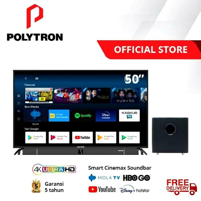 Tv Ku Led Tv 50 Inch Polytron 50Bua8859 Smart Mola 4K Uhd Tv