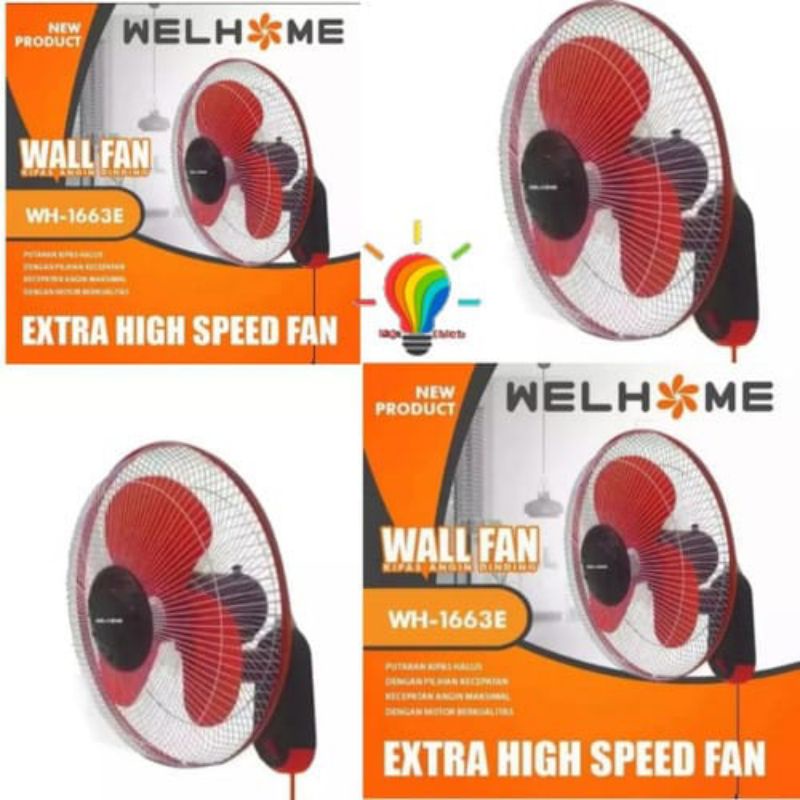 Kipas Angin Dinding Welhome 16inch WH 1663E