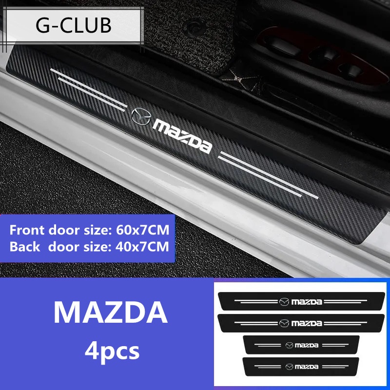 G-club Stiker Strip Pelindung Pintu Mobil Bahan Carbon Fiber Untuk Mazda