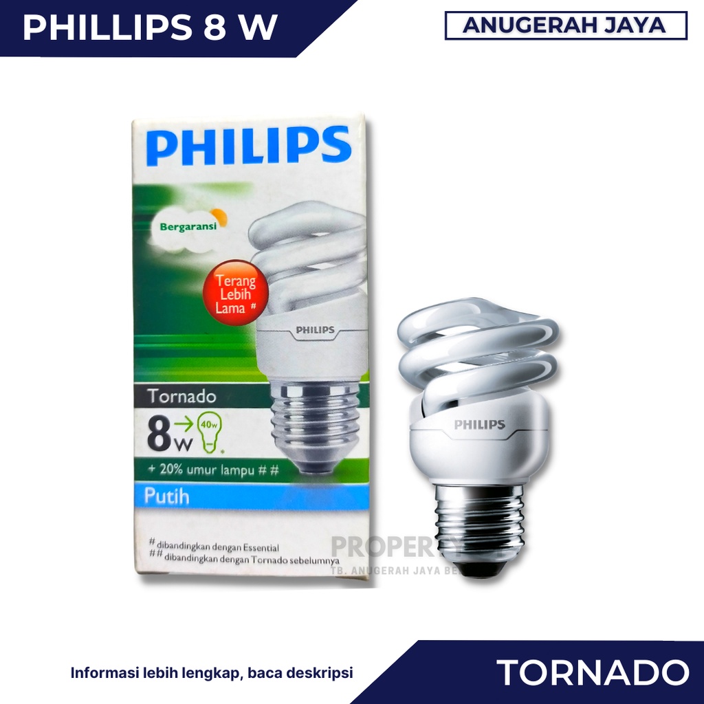 Jual PHILIPS Lampu TORNADO 8 12 24 Watt Putih/White | Shopee Indonesia