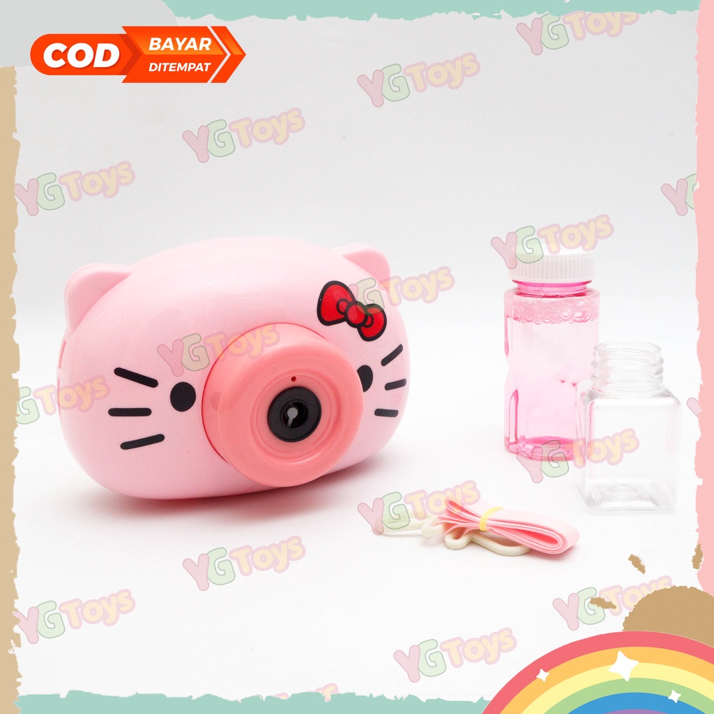 Mainan Anak Bubble Camera Kamera Gelembung Sabun Buble Balon Bubble Gun Edukatif-Hello Kitty