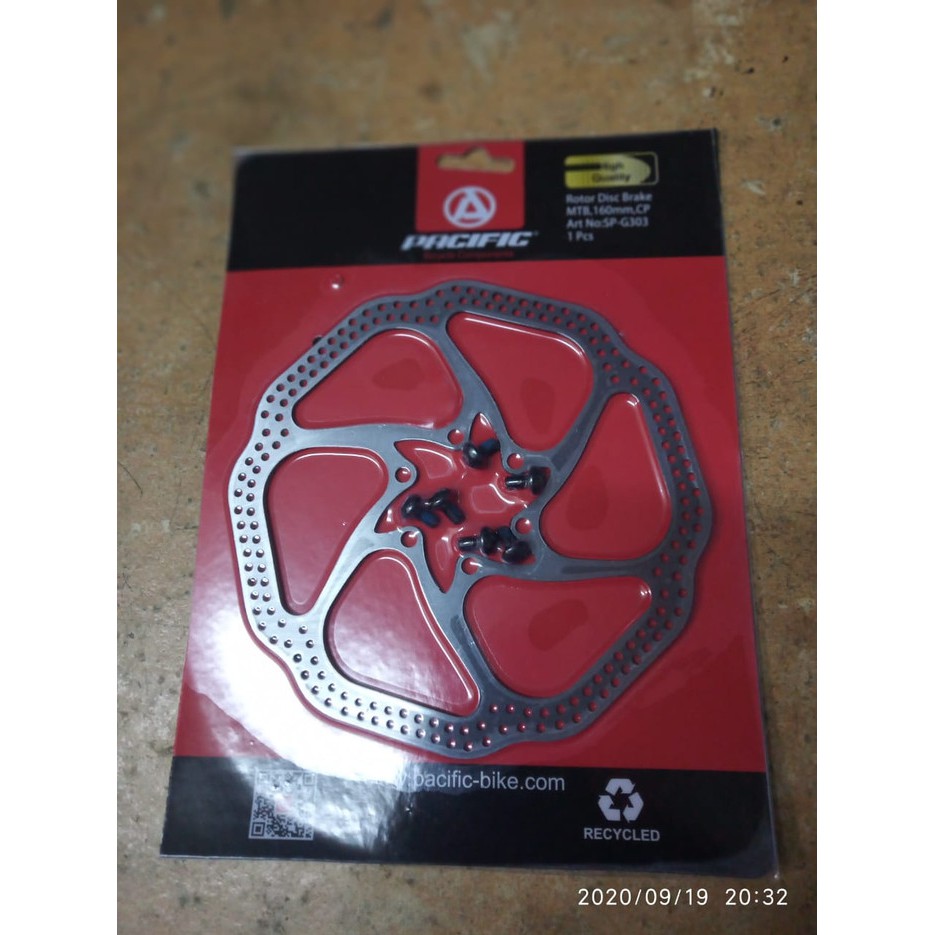 Rotor 160mm 6 bolt disc brake rem cakram piringan sepeda merk pasific pacific SP-G301