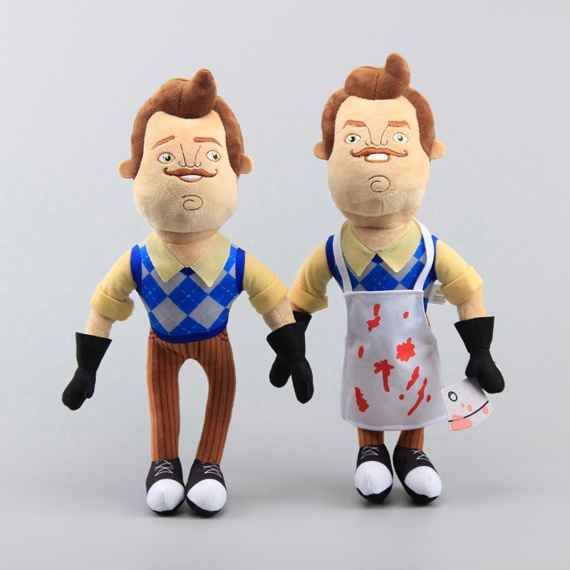 40cm 5 Hello Neighbor Flashlight Butcher Neighbor Plush Figure Toy Stuffed Doll