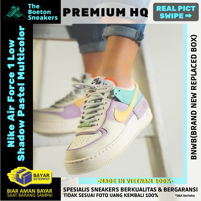 Nike Air Force 1 Low Shadow Pastel Multicolor Premium Original