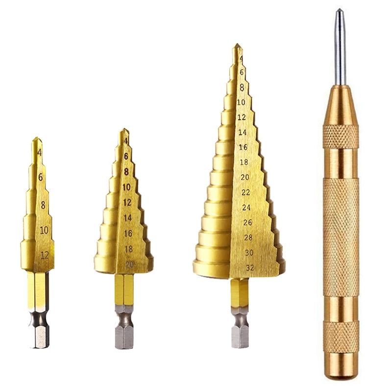 Set 4pcs Mata Bor Besi Pagoda Kerucut Step Drill