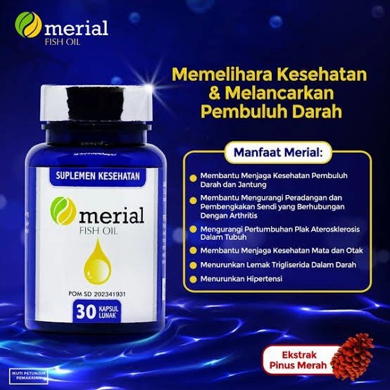 Kesehatan - Merial Fish Oil 100% Original Suplemen Kesehatan Jantung 30 Kapsul