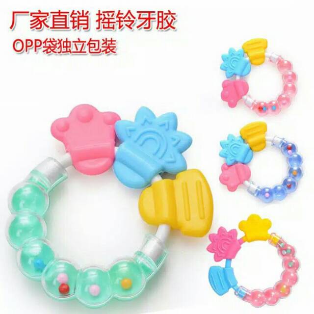 Mainan Kerincing Gigitan Rattle Genggam Bayi