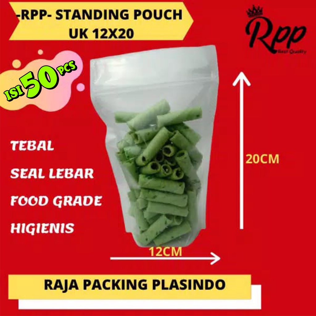 Plastik Standing Pouch Uk 12x20 plastik pudot snack Kantong kemasan Plastik cemilan termurah plastik basreng plastik keripik plastik keripik kaca kentang