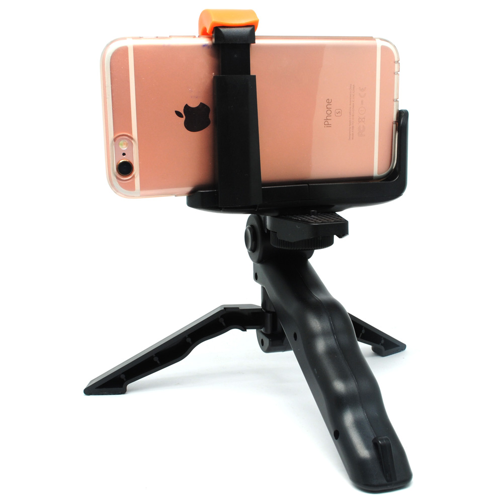 Universal Holder L Clamp Orange Flip for Smartphone up to 6 Inch - HTM