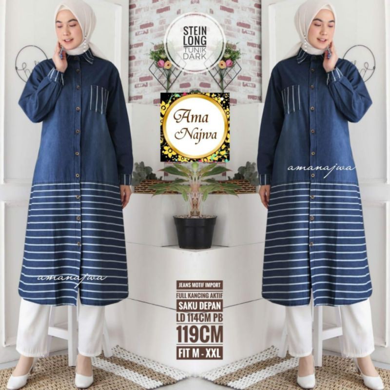 Stein Long Tunik Jeans by Ama Najwa