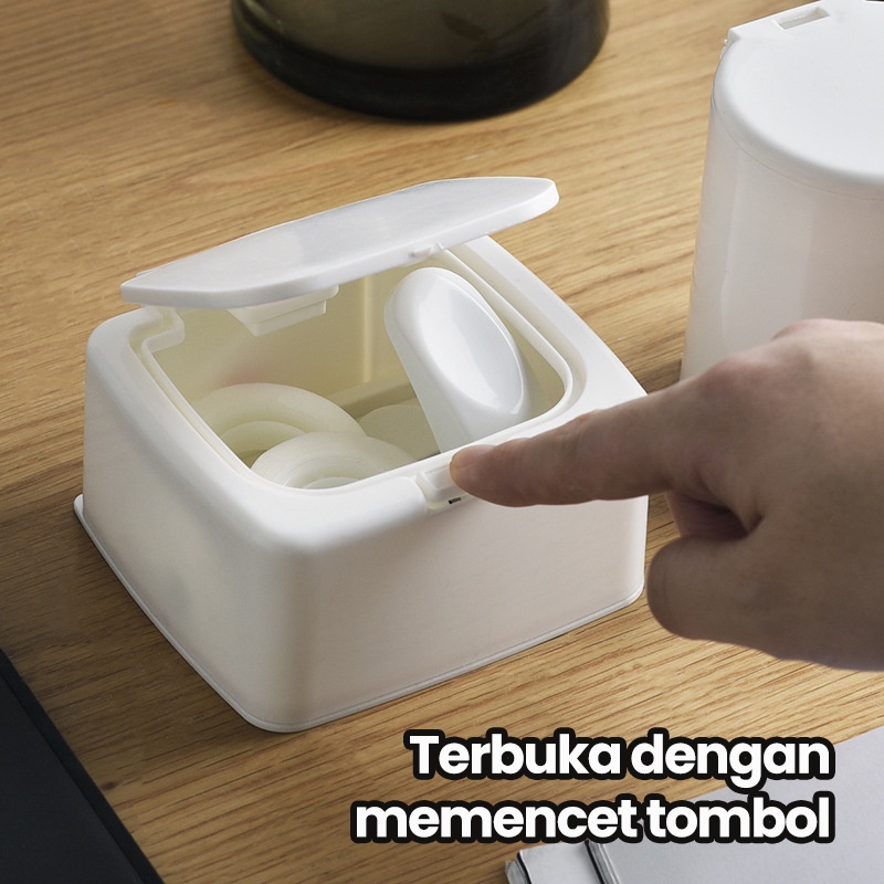 KOTAK PENYIMPANAN AKSESORIS MINI PORTABLE TEMPAT KOSMETIK COTTON BUDS TUSUK GIGI KOTAK PENYIMPANAN KAPAS