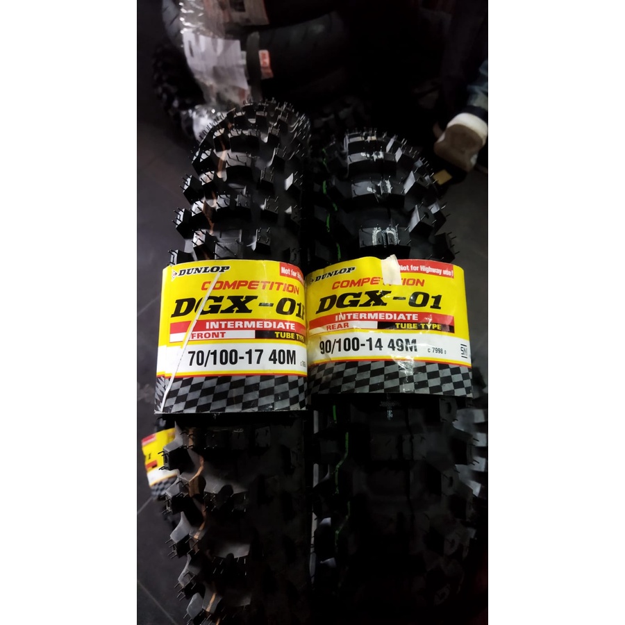 Paket Ban Dunlop DGX-01 70 100 17 dan 90 100 14 TRAIL TUBETYPE Cross