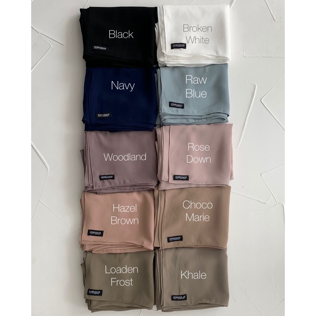 Ghania Instant | Pashmina Instan Tali Cheruty Babydoll Polos by Yeppushop-8