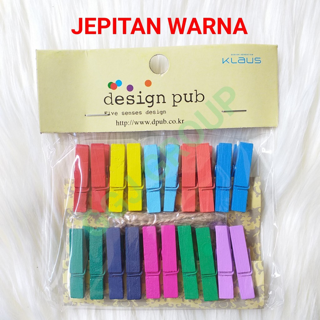 B ( B0002 ) MODEL B / 1 PAKET WOODEN CLIP PAPER PENJEPIT KAYU FREE TALI / HARGA GROSIR