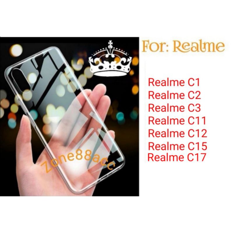 Realme C1 C2 C3 C11 C12 C15 C17 Silikon Clear Case Ultrathin Bening Casing Softcase Transparan