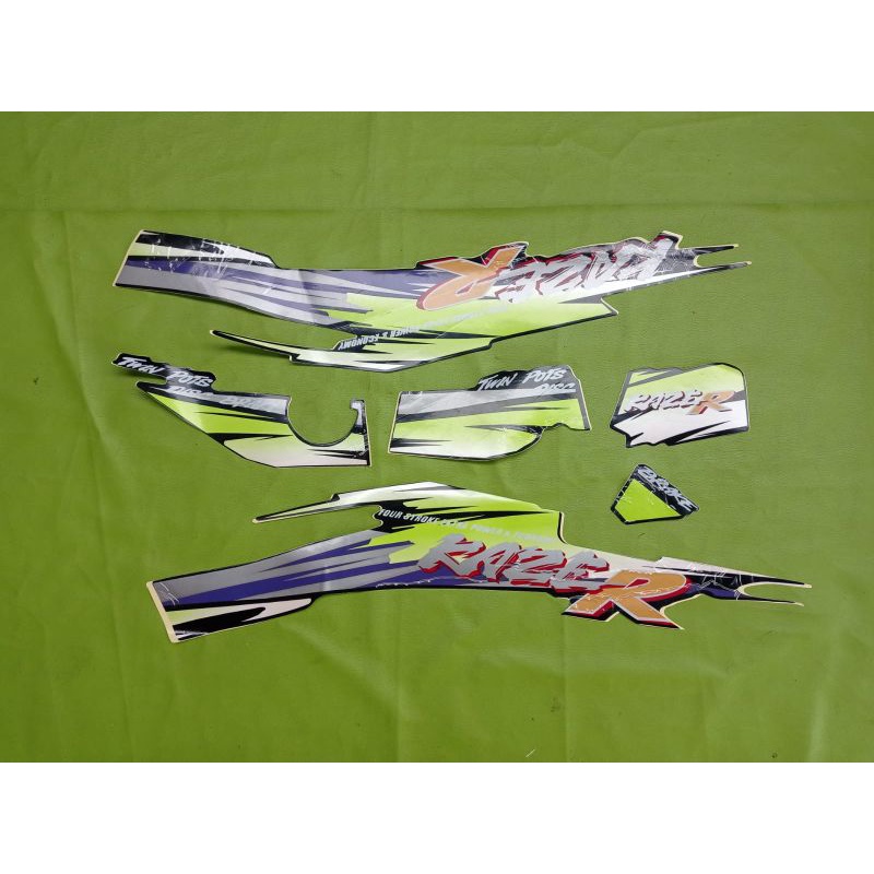striping sticker stiker strip list body bodi kawasaki KAZE R lama warna hijau