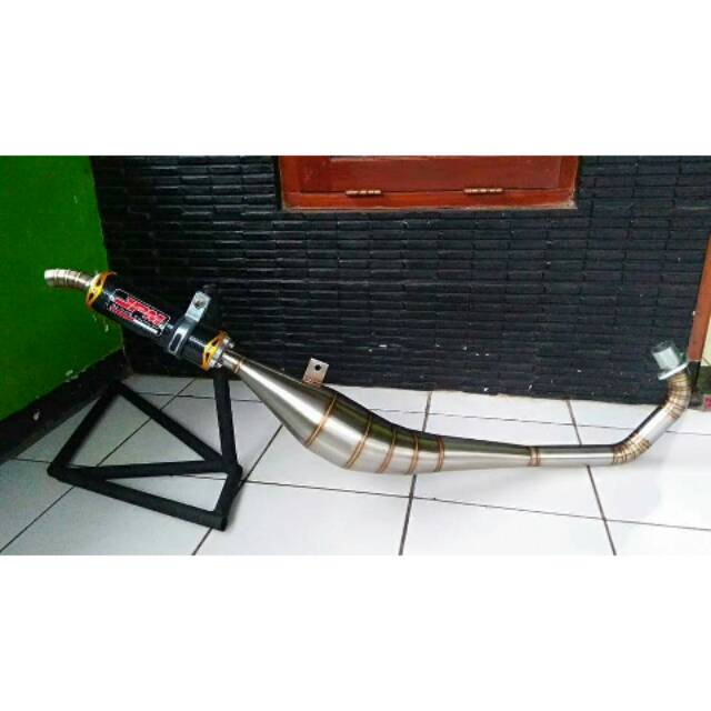 Knalpot satria 2tak hiu JPM RACING stanlis selencer carbon