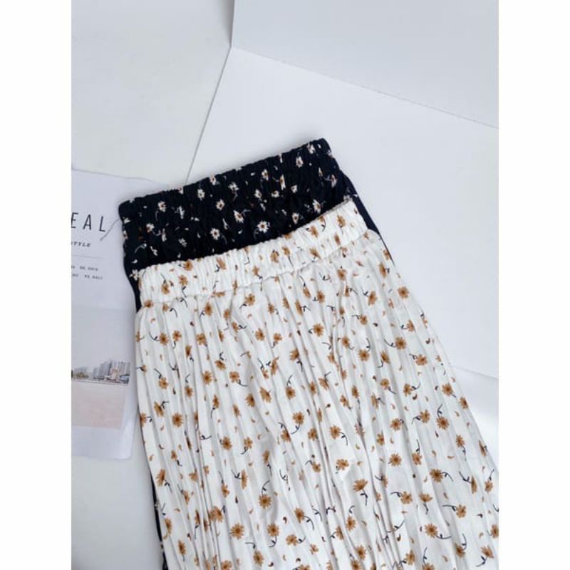 ROK PLISKET  PREMIUM / MOTIF BUNGA MELATI MODEL ELEGAN TERLARIS