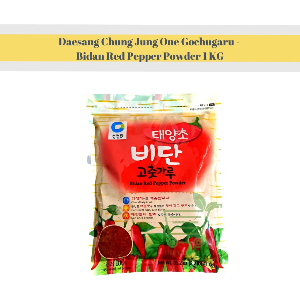 

Daesang Chung Jung One Gochugaru Bidan Red Pepper Powder 1 KG - Cabe Kasar