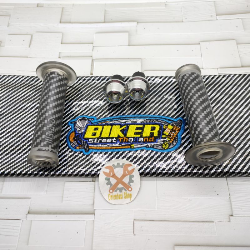 Kulit jok biker+ handgrip carbon+Jalu stang bisa untuk semua motor