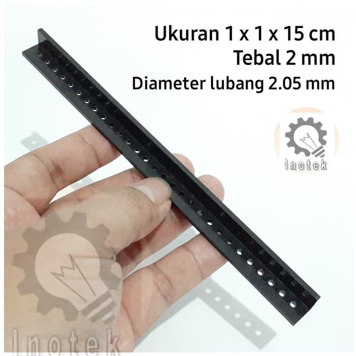 Plastik Siku 1x1x15cm Berlubang 2mm Tebal 2mm - Part Mainan Kreatif