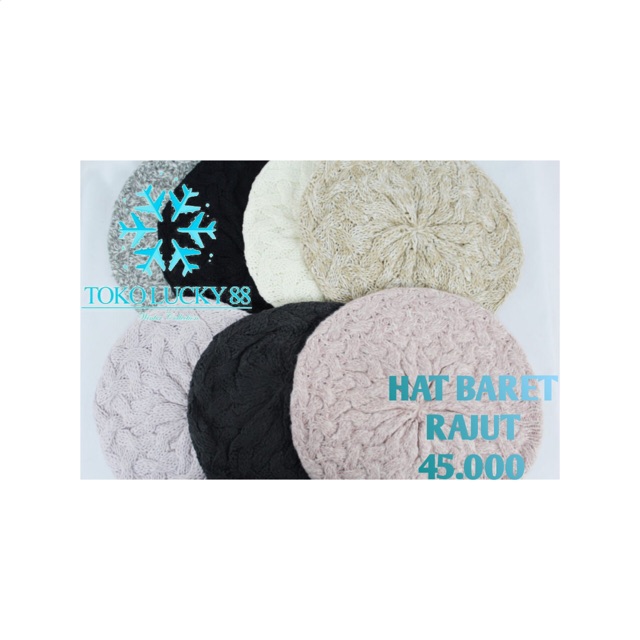 IMPORT Hat Baret Rajut Topi Wool Beret Hat Winter Musim Dingin