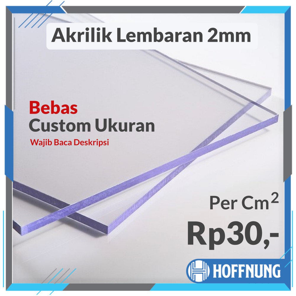 Akrilik Lembaran Bening 2mm Custom Acrylic Transparan Pemotongan Laser Cutting Mika 2 mm
