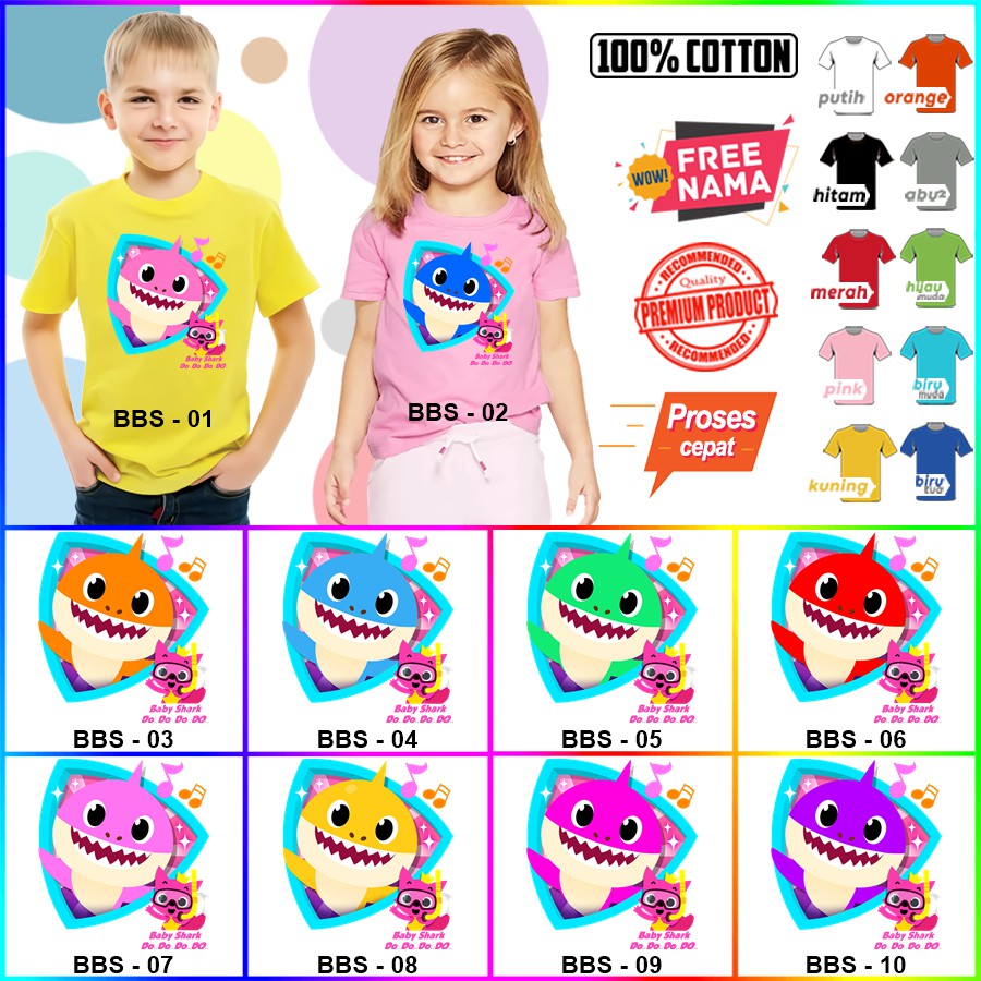 Kaos Ulang Tahun Baby Shark ULTAH COUPLE ANAK DAN DEWASA