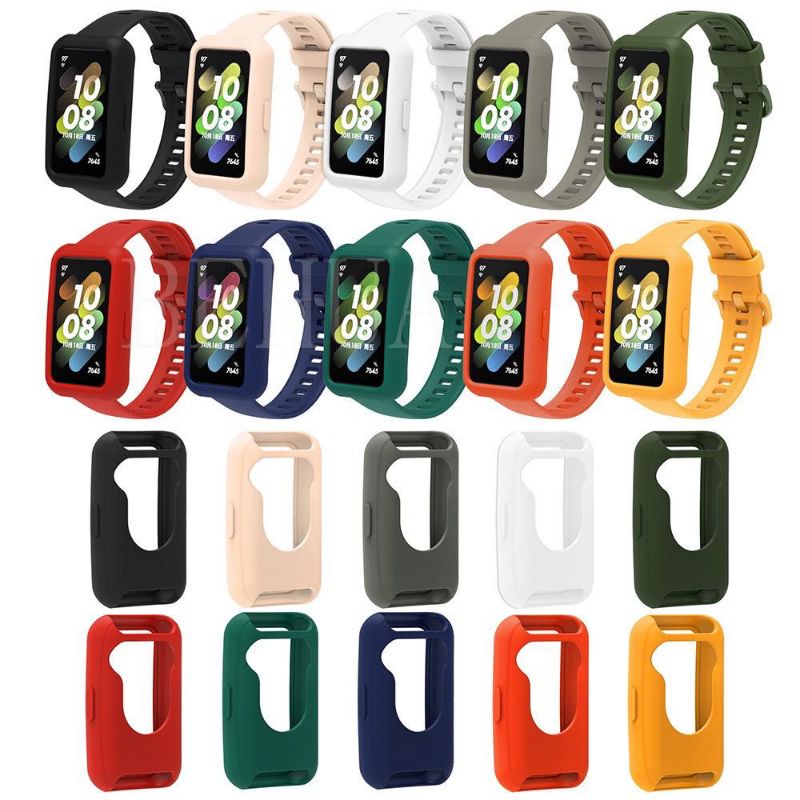 Casing Soft Case Huawei Band 7 2022 Bahan Silikon Dengan Frame Bumper