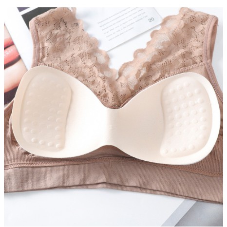 ( Fy ) COD Bra import bra Wanita dengan Model Renda Tanpa Kawat dan Bahan Lace Bergaya Korea Amerika