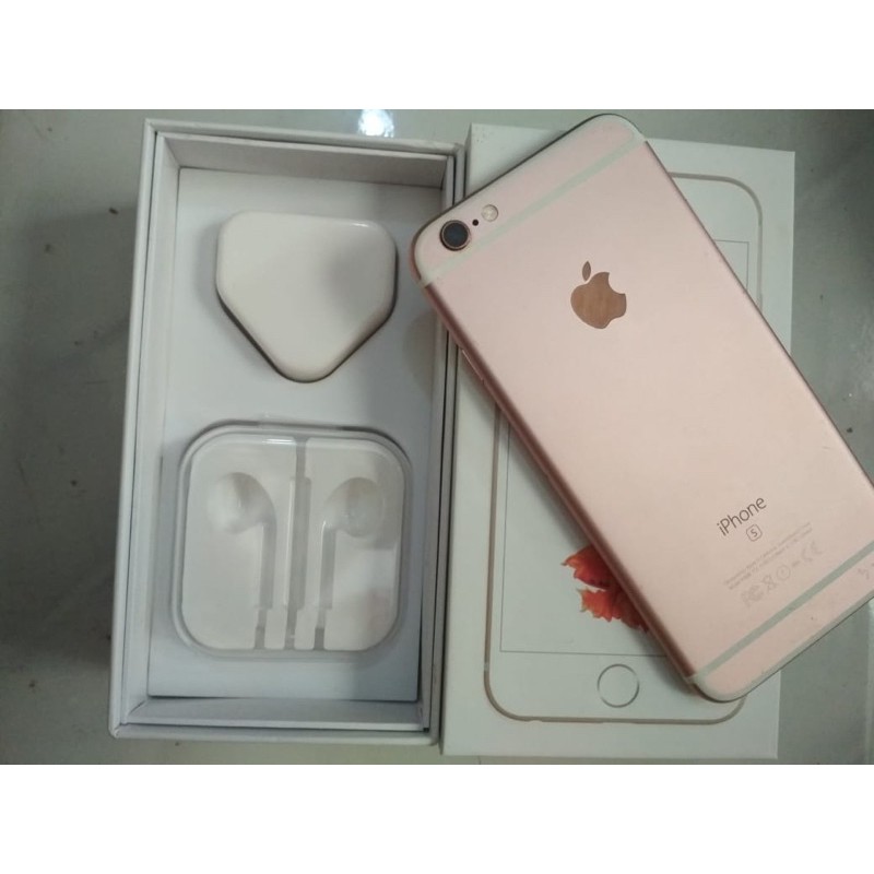 IPhone 6s rosegold 128GB seken ex inter fullset mulus