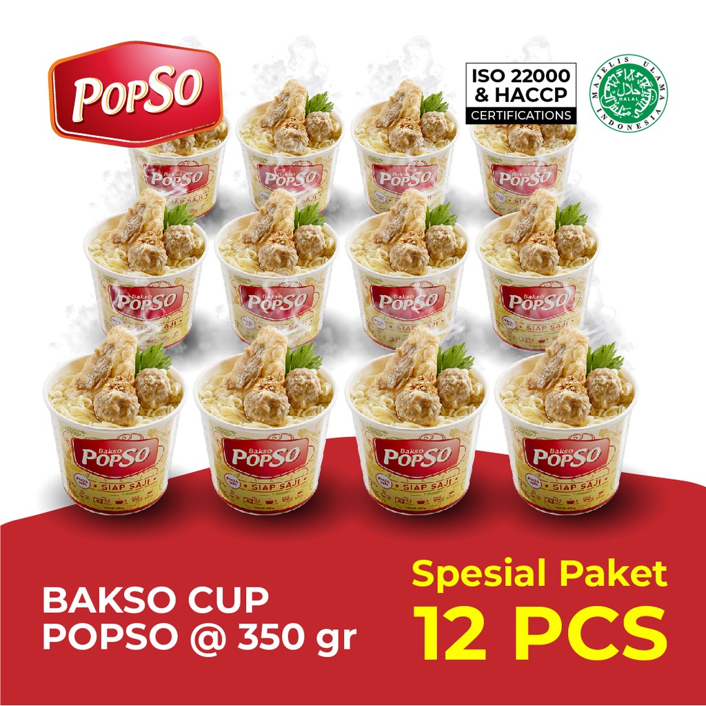 Bakso Cup PopSo ENAK Paket isi 12 cup 350 gr x 12 cup 