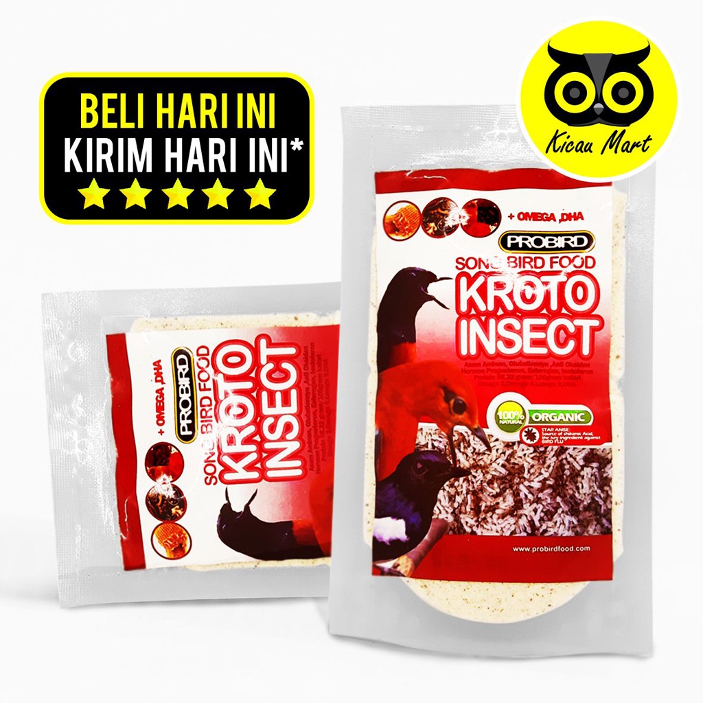 PAKAN MAKANAN BURUNG MURAI KACER PLECI CUCAK VOER KERING HALUS TEPUNG KROTO INSECT PROBIRD PKRITSR