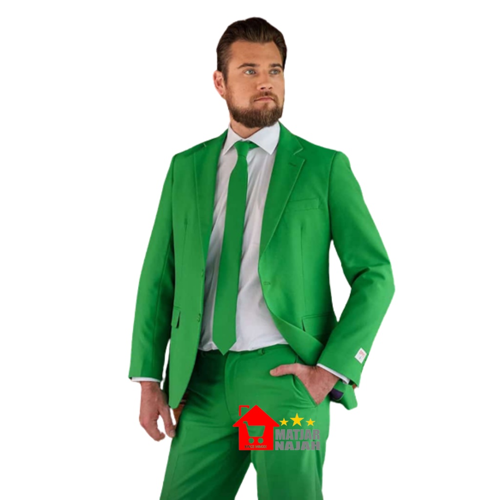 Matjar Najah - Jas Pria Hijau NU Slimfit Reguler Casual Formal Santri