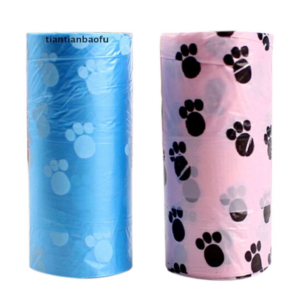 1 Roll / 15 Pcs Tas Pembersih Kotoran Anjing Peliharaan 1 Roll / 15 Rol Untuk Anjing