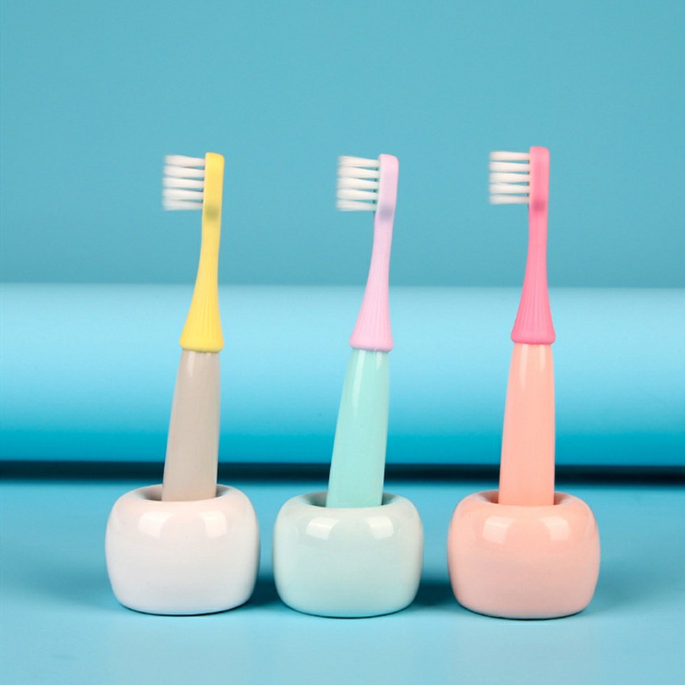 3 pcs Sikat Gigi Lembut Bayi &amp; Anak TOOTH BRUSH Polos Pegangan Elastis chn